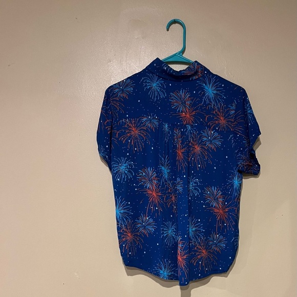 Tipsy Elves Firework Summer Nights Tie Front Top Size Small Patriotic Americana - Picture 4 of 6